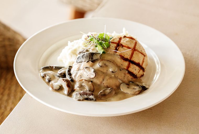 Pollo a la Portobello